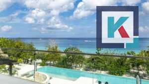 Terraza privada de Seaside 202 con vista al mar Caribe en Cozumel